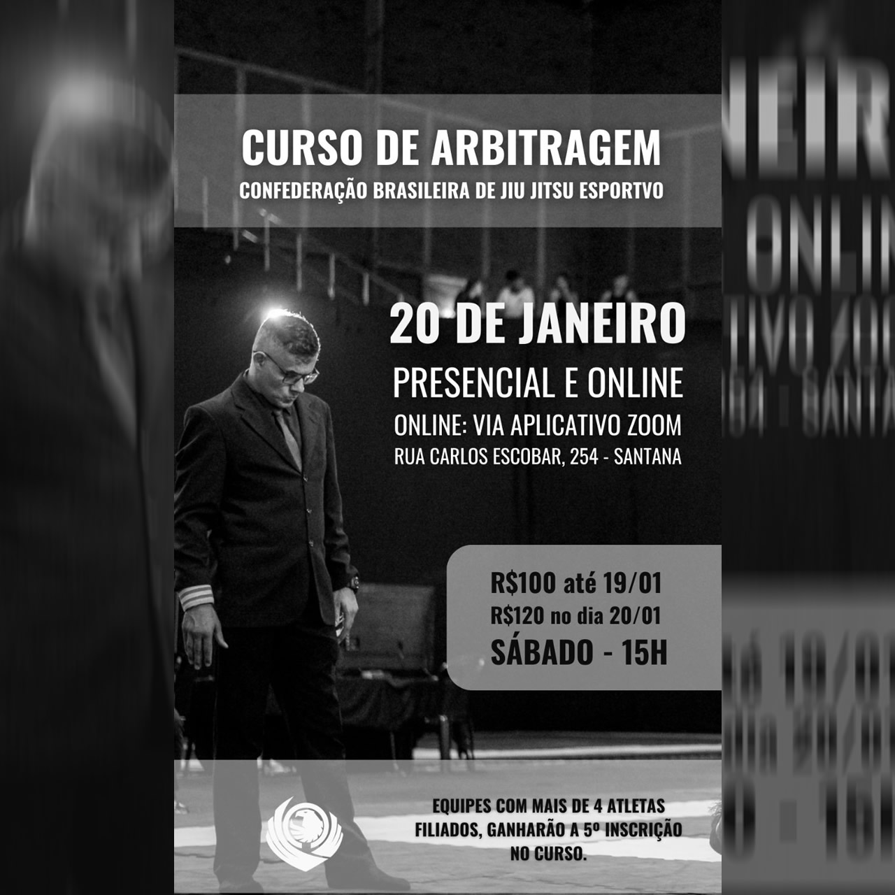 Curso Arbitragem Oficial 20 de Janeiro | Presencial e Online (Aplicativo Zoom)